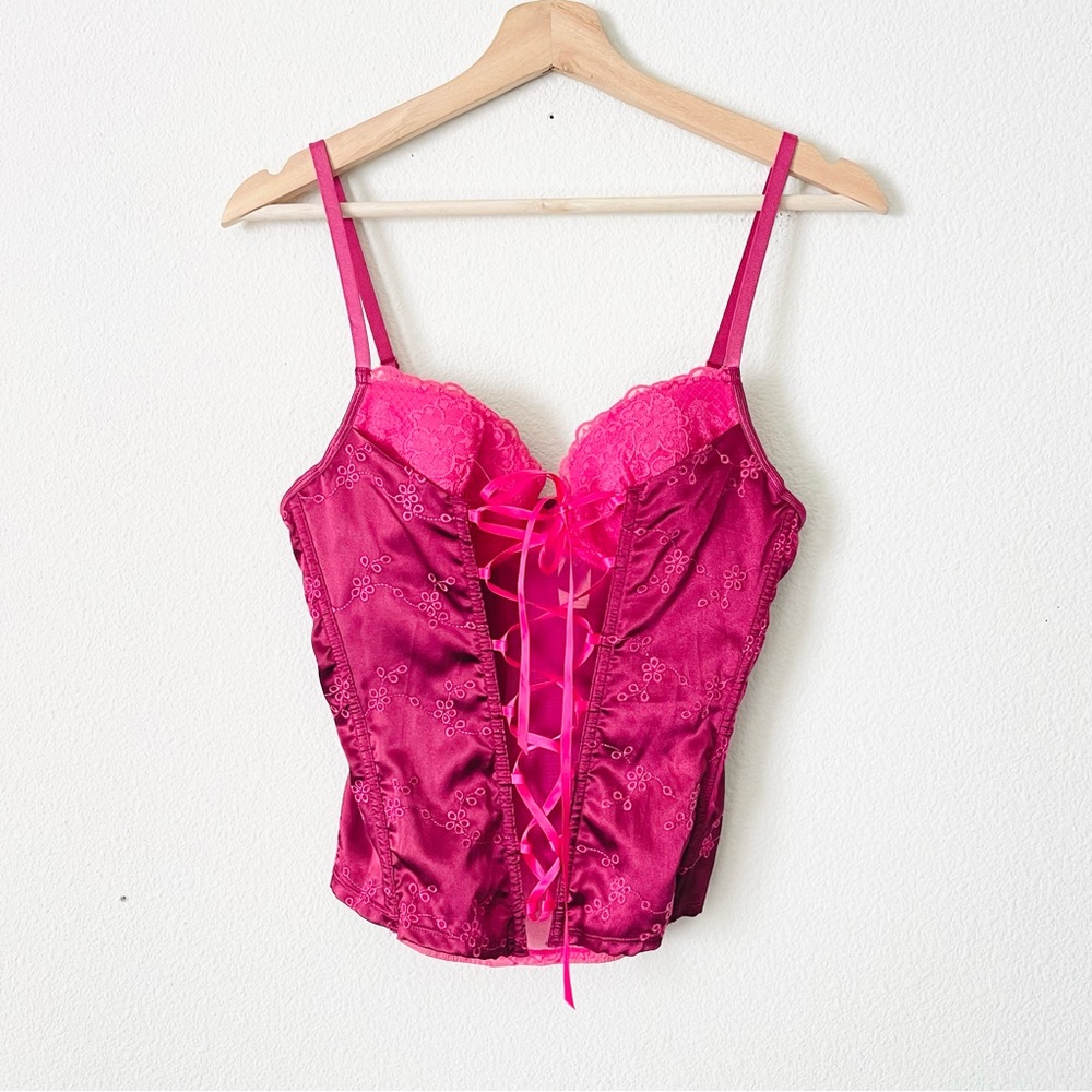 NWT 36B Victoria’s Secret Y2K pink corset teddy top